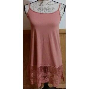 Zenana Premium Lace Hem Cami Dark Peach Sz M Women's Clothing Boho Top GUC